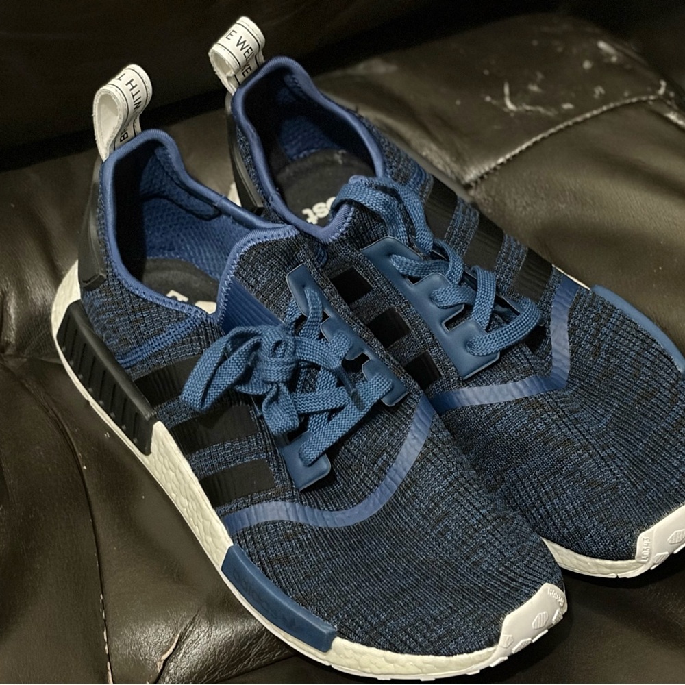 adidas Navy Blue and Black Slip-On Knit Sneakers